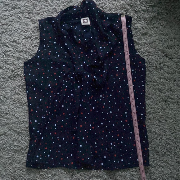 Anne Klein Pussycat Bow polka dot blouse - Picture 6 of 7